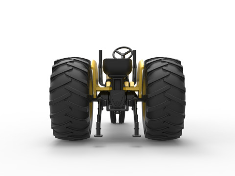 Vintage Small block Pulling tractor Version 2 Scale 1 to 25 3D-printmodel