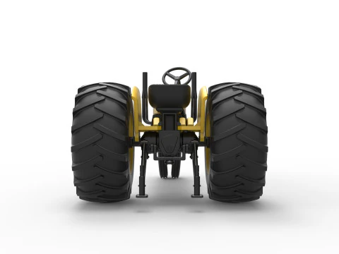 빈티지 소형 블록 당기는 트랙터 버전 2 스케일 1 ~ 25 3D 프린트 모델