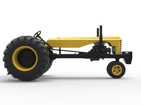 Vintage Small block Pulling tractor Version 2 Scale 1 to 25 3D-printmodel