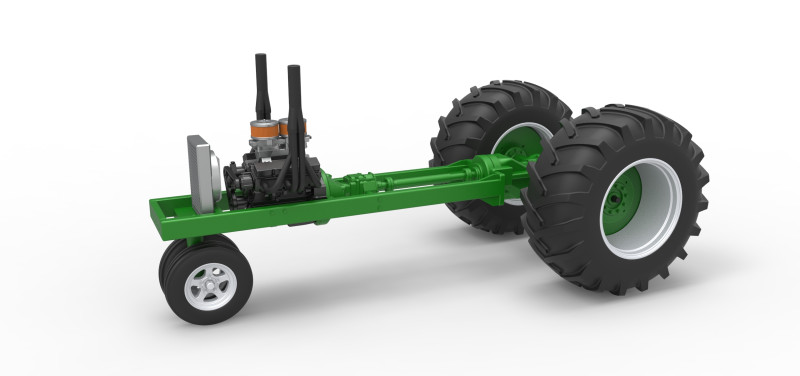 Vintage Small block Pulling tractor Base Version 2 Scale 1 to 25 3Dプリントモデル .c4d .max .obj .3ds .fbx .stl .blend