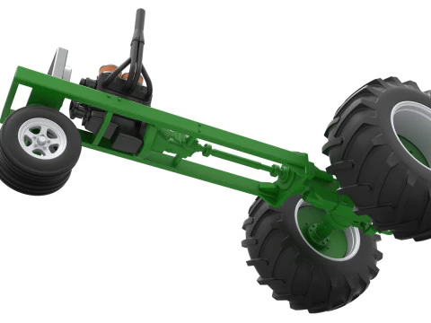 Vintage Small block Pulling tractor Base Version 2 Scale 1 to 25 3D Print Model