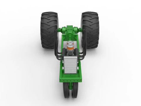 Vintage Small block Pulling tractor Base Version 2 Scale 1 to 25 3D Print Model