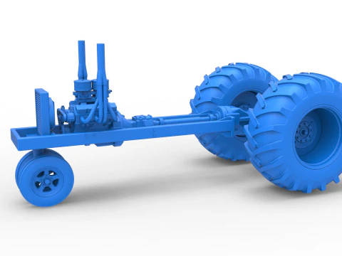 Vintage Small block Pulling tractor Base Version 2 Scale 1 to 25 3D Print Model