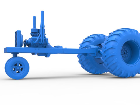 Vintage Small block Pulling tractor Base Version 2 Scale 1 to 25 Model do druku 3D