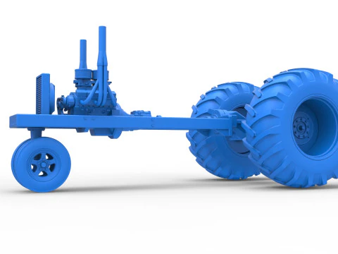 Vintage Small block Pulling tractor Base Version 2 Scale 1 to 25 3D Print Model