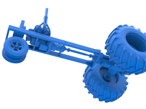 Vintage Small block Pulling tractor Base Version 2 Scale 1 to 25 3D Print Model