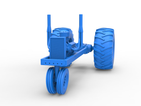 Vintage Small block Pulling tractor Base Version 2 Scale 1 to 25 Model do druku 3D