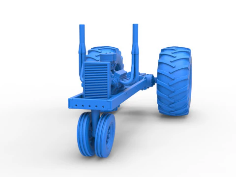 Vintage Small block Pulling tractor Base Version 2 Scale 1 to 25 3D Print Model