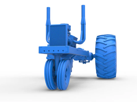 Vintage Small block Pulling tractor Base Version 2 Scale 1 to 25 3D Print Model