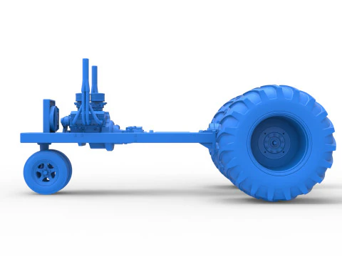 Vintage Small block Pulling tractor Base Version 2 Scale 1 to 25 3D Print Model