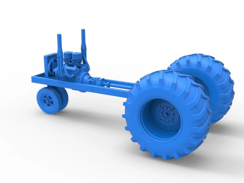 Vintage Small block Pulling tractor Base Version 2 Scale 1 to 25 3D Print Model