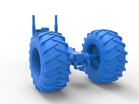 Vintage Small block Pulling tractor Base Version 2 Scale 1 to 25 3D Print Model