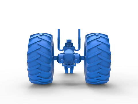 Vintage Small block Pulling tractor Base Version 2 Scale 1 to 25 3D Print Model