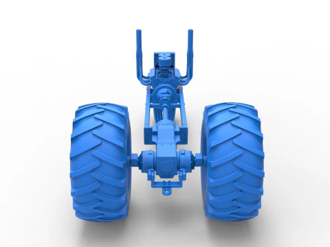 Vintage Small block Pulling tractor Base Version 2 Scale 1 to 25 3D Print Model