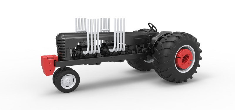 Vintage Small block Pulling tractor Version 3 Scale 1 to 25 Model Cetak 3D .c4d .max .obj .3ds .fbx .stl .blend