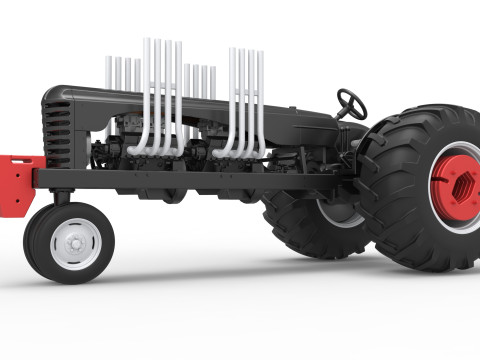 Vintage Small block Pulling tractor Version 3 Scale 1 to 25 3D 프린트 모델