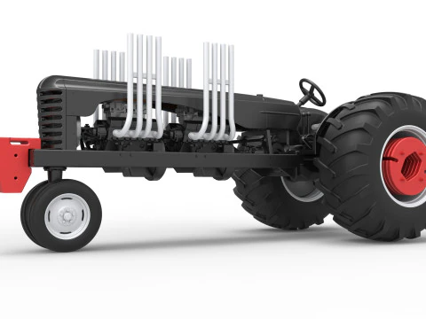 Vintage Small block Pulling tractor Version 3 Scale 1 to 25 3D Print Model