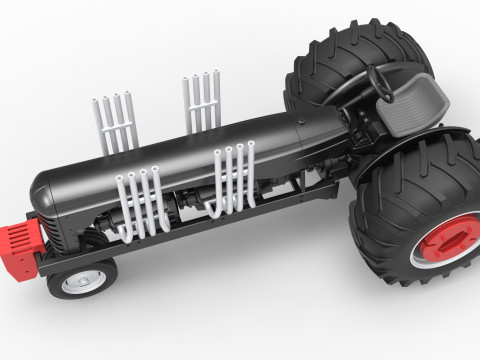 Vintage Small block Pulling tractor Version 3 Scale 1 to 25 3D 프린트 모델