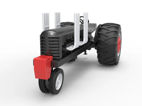 Vintage Small block Pulling tractor Version 3 Scale 1 to 25 3D Print Model