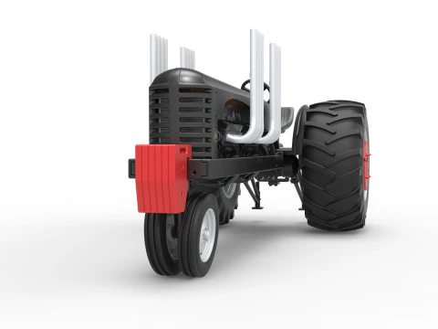Vintage Small block Pulling tractor Version 3 Scale 1 to 25 3D Print Model