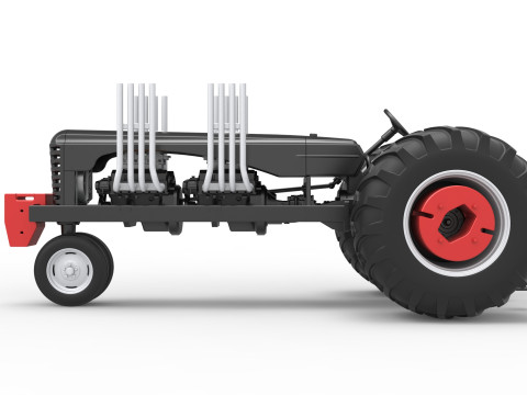 Vintage Small block Pulling tractor Version 3 Scale 1 to 25 3D 프린트 모델
