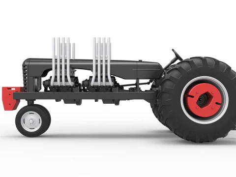 Vintage Small block Pulling tractor Version 3 Scale 1 to 25 3D Print Model