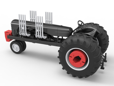 Vintage Small block Pulling tractor Version 3 Scale 1 to 25 3D 프린트 모델