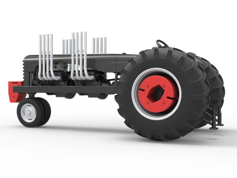 Vintage Small block Pulling tractor Version 3 Scale 1 to 25 3D Print Model
