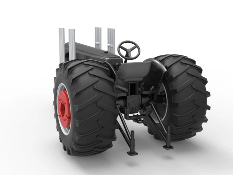 Vintage Small block Pulling tractor Version 3 Scale 1 to 25 3D Print Model
