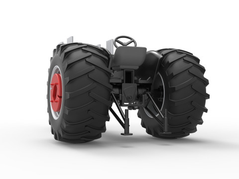 Vintage Small block Pulling tractor Version 3 Scale 1 to 25 3D 프린트 모델