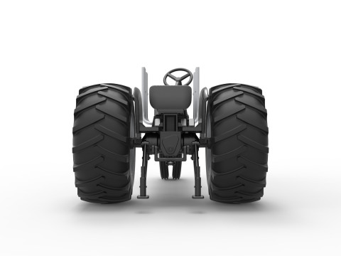 Vintage Small block Pulling tractor Version 3 Scale 1 to 25 3D 프린트 모델