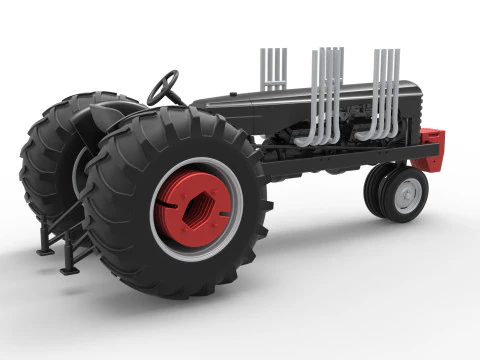 Vintage Small block Pulling tractor Version 3 Scale 1 to 25 3D Print Model