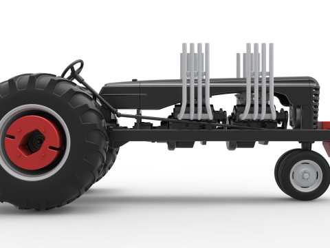 Vintage Small block Pulling tractor Version 3 Scale 1 to 25 3D 프린트 모델