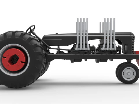 Vintage Small block Pulling tractor Version 3 Scale 1 to 25 3D Print Model