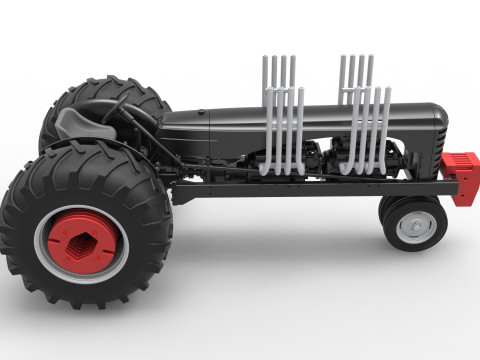 Vintage Small block Pulling tractor Version 3 Scale 1 to 25 3D 프린트 모델