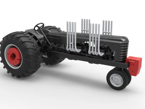 Vintage Small block Pulling tractor Version 3 Scale 1 to 25 3D Print Model