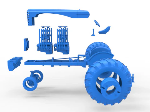 Vintage Small block Pulling tractor Version 3 Scale 1 to 25 3D Print Model