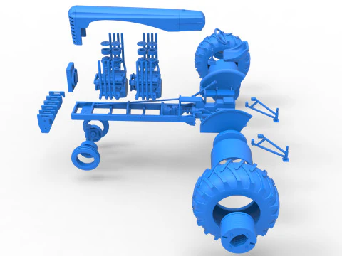 Vintage Small block Pulling tractor Version 3 Scale 1 to 25 3D Print Model