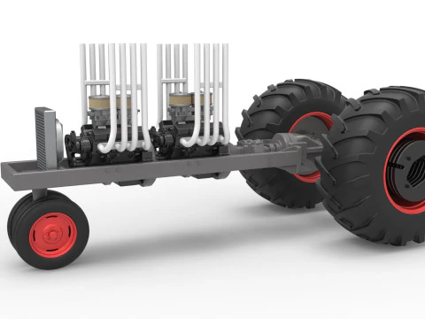 विंटेज छोटा ब्लॉक पुलिंग ट्रैक्टर बेस संस्करण 3 स्केल 1 से 25 3D प्रिंट मॉडल