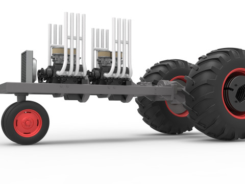 Vintage Small block Pulling tractor Base Version 3 Scale 1 to 25 Modèles 3D en vedette