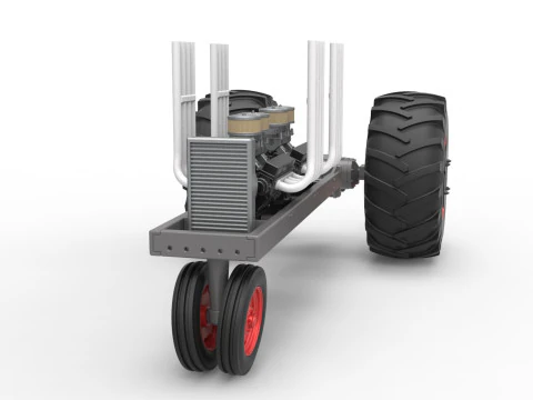 Vintage Small block Pulling tractor Base Version 3 Scale 1 to 25 3D Print Model