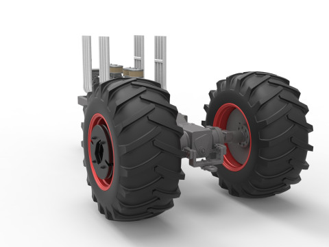Vintage Small block Pulling tractor Base Version 3 Scale 1 to 25 Modèles 3D en vedette