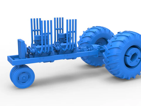 Vintage Small block Pulling tractor Base Version 3 Scale 1 to 25 3D Print Model
