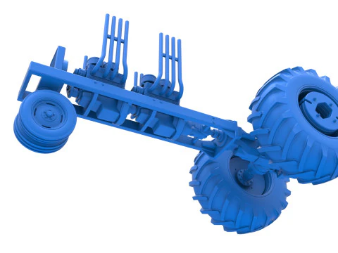 Vintage Small block Pulling tractor Base Version 3 Scale 1 to 25 3D Print Model