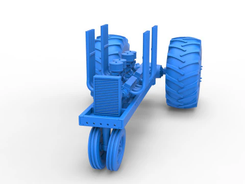 Vintage Small block Pulling tractor Base Version 3 Scale 1 to 25 3D Print Model