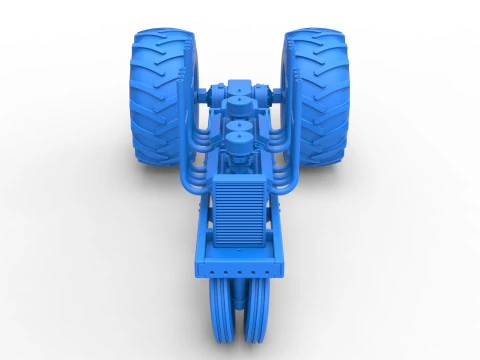 Vintage Small block Pulling tractor Base Version 3 Scale 1 to 25 3D Print Model