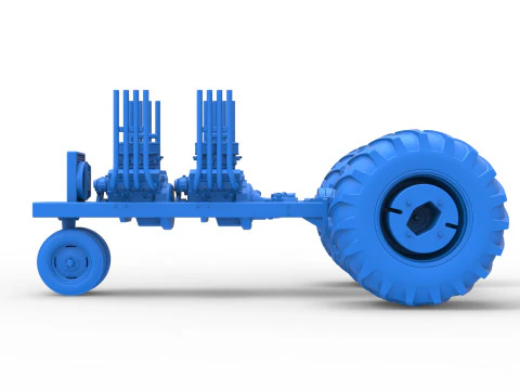 Vintage Small block Pulling tractor Base Version 3 Scale 1 to 25 3D Print Model