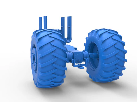 Vintage Small block Pulling tractor Base Version 3 Scale 1 to 25 3D Print Model