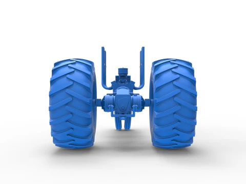 Vintage Small block Pulling tractor Base Version 3 Scale 1 to 25 3D Print Model
