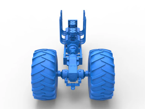 Vintage Small block Pulling tractor Base Version 3 Scale 1 to 25 3D Print Model